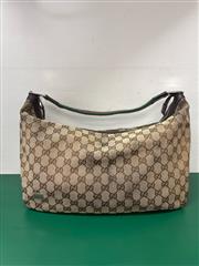 GUCCI MONOGRAM MEDIUM POP HOBO DARK BROW
